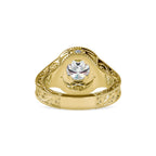 SKU: 0113 (14K) Vintage Filigree Round Halo Engagment Ring in Rose Gold.