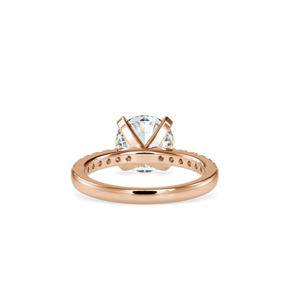SKU: 0114 (18K) Classic Bead setting Solitaire Engagment Ring in Rose Gold.
