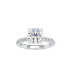 SKU: 0114 (14K) Classic Bead setting Solitaire Engagment Ring in Rose Gold.