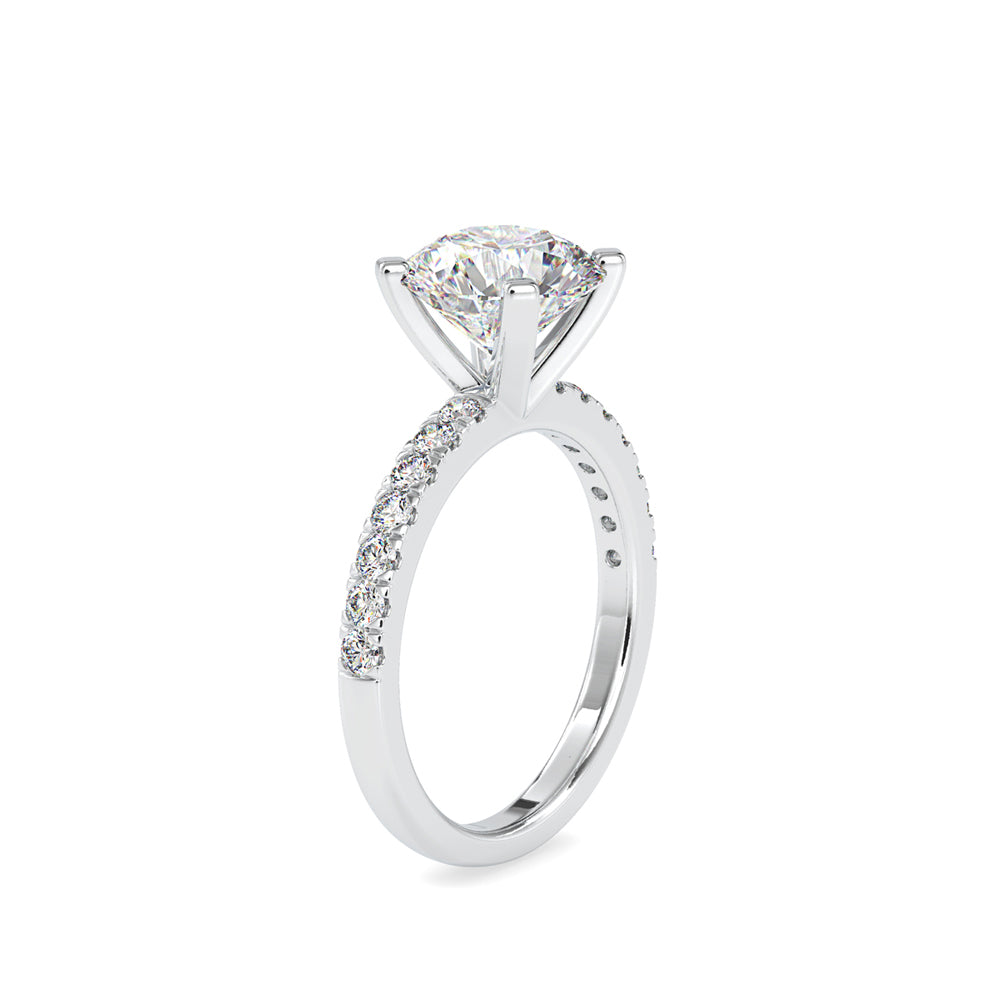 SKU: 0114 (14K) Classic Bead setting Solitaire Engagment Ring in Rose Gold.