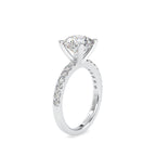 SKU: 0114 (14K) Classic Bead setting Solitaire Engagment Ring in Rose Gold.