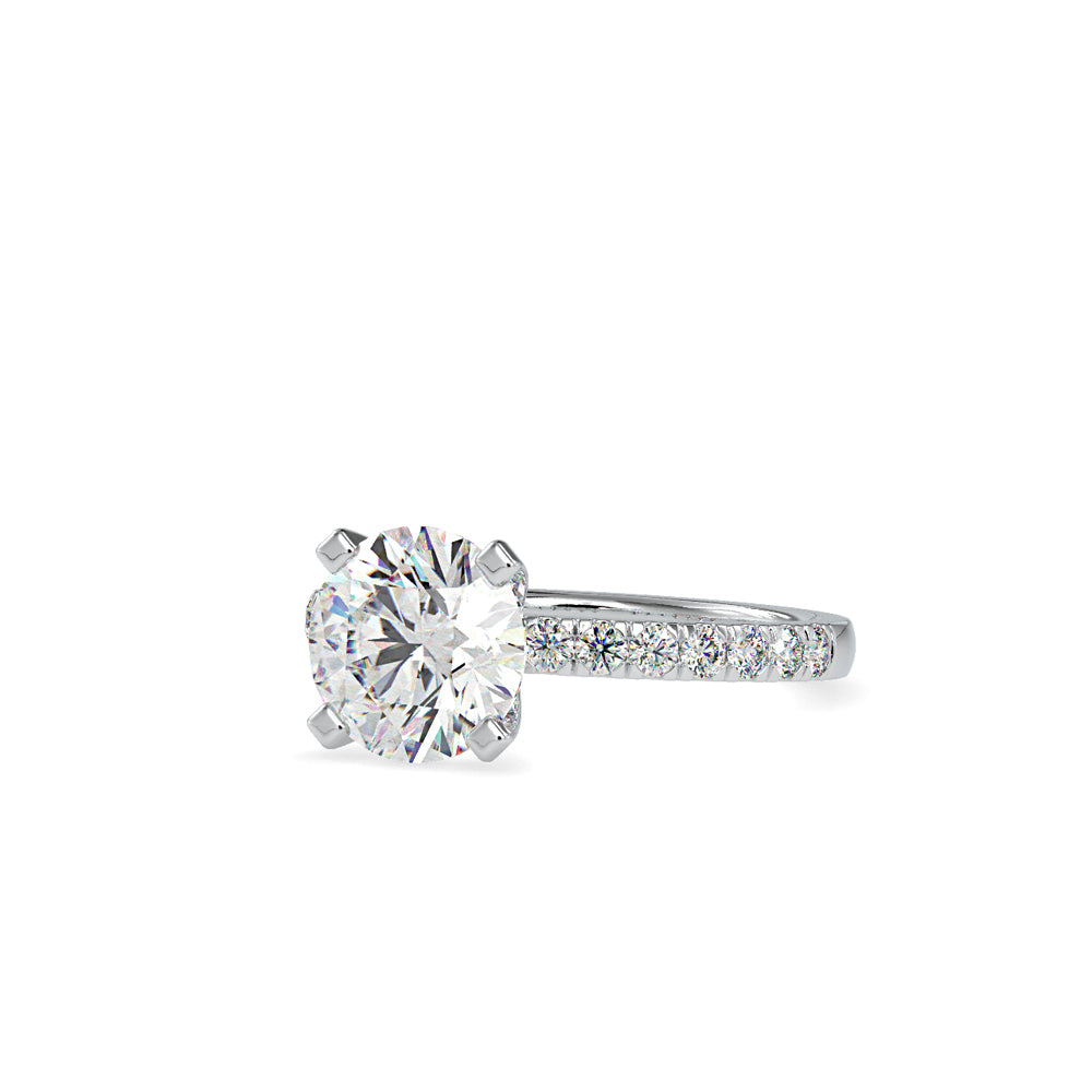 SKU: 0114 (14K) Classic Bead setting Solitaire Engagment Ring in Rose Gold.