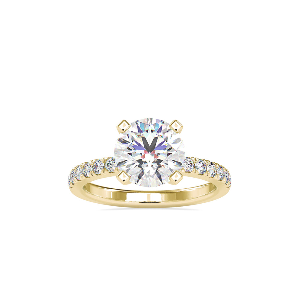SKU: 0114 (18K) Classic Bead setting Solitaire Engagment Ring in Rose Gold.