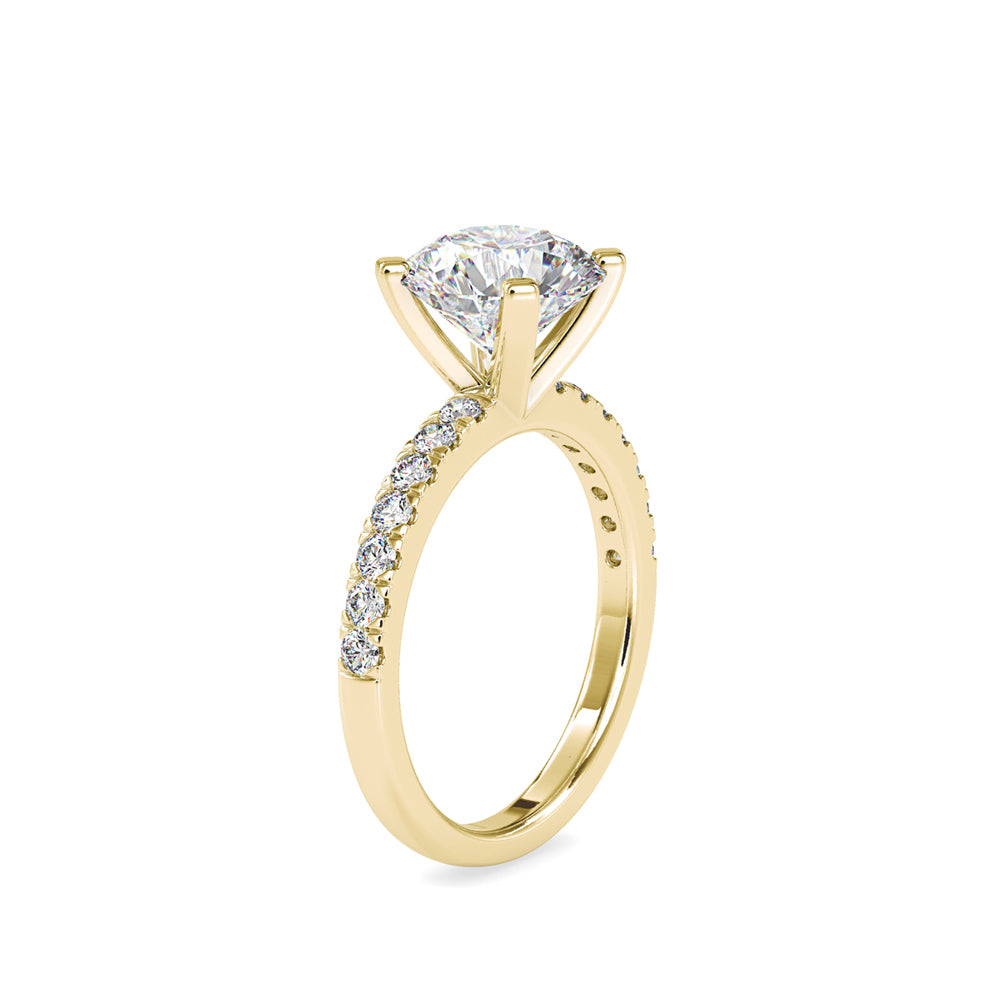SKU: 0114 (14K) Classic Bead setting Solitaire Engagment Ring in Rose Gold.