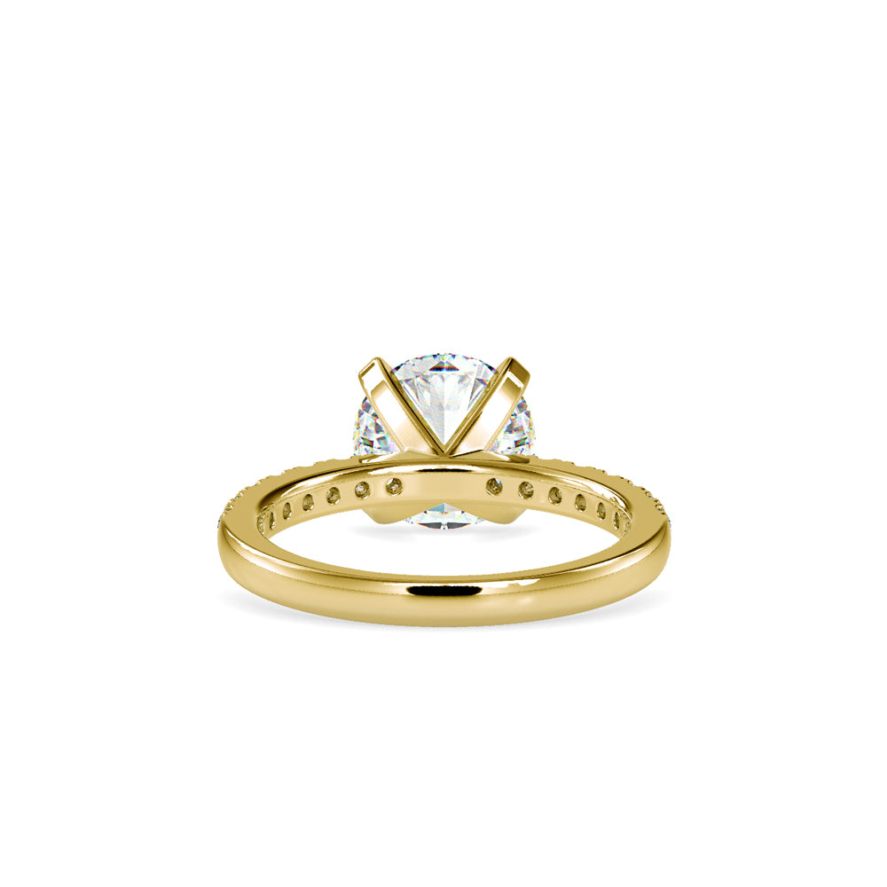 SKU: 0114 (10K) Classic Bead setting Solitaire Engagment Ring in Rose Gold.