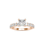 SKU: 0117 (22K) Fancy Prong-Stting Solitaire Engagment Ring in Rose Gold.