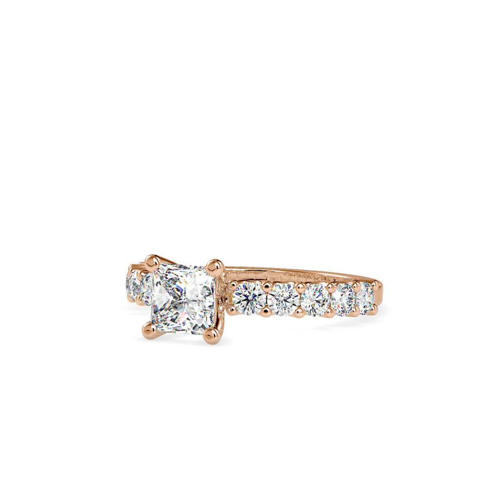 SKU: 0117 (18K) Fancy Prong-Stting Solitaire Engagment Ring in Rose Gold.