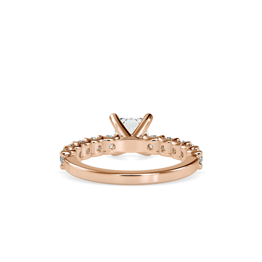 SKU: 0117 (22K) Fancy Prong-Stting Solitaire Engagment Ring in Rose Gold.
