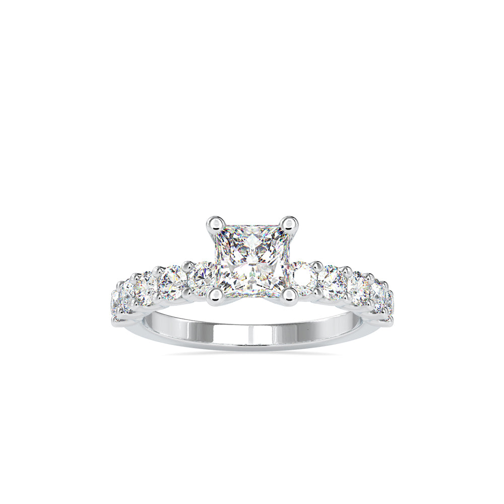 SKU: 0117 (14K) Fancy Prong-Stting Solitaire Engagment Ring in Rose Gold.