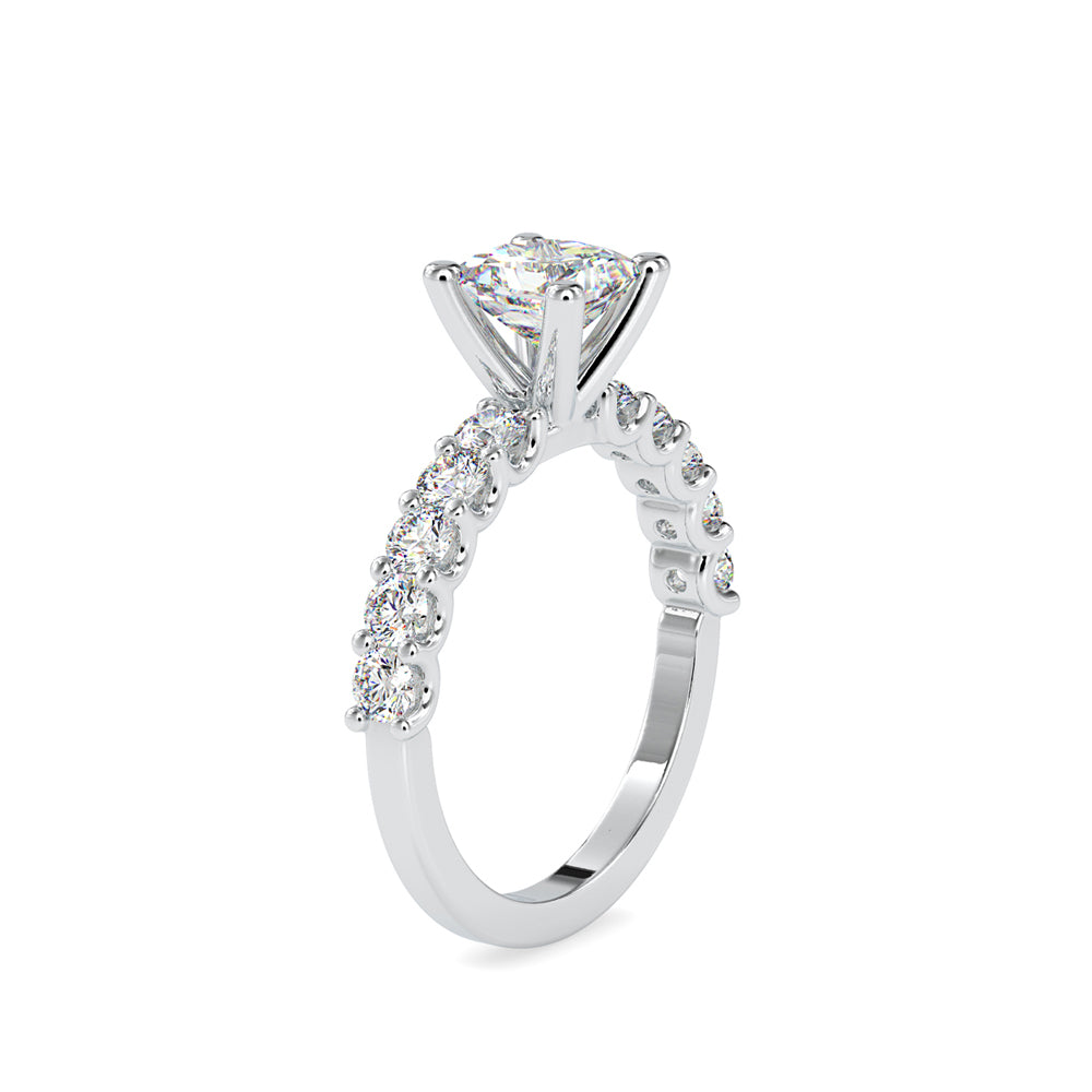 SKU: 0117 (14K) Fancy Prong-Stting Solitaire Engagment Ring in Rose Gold.