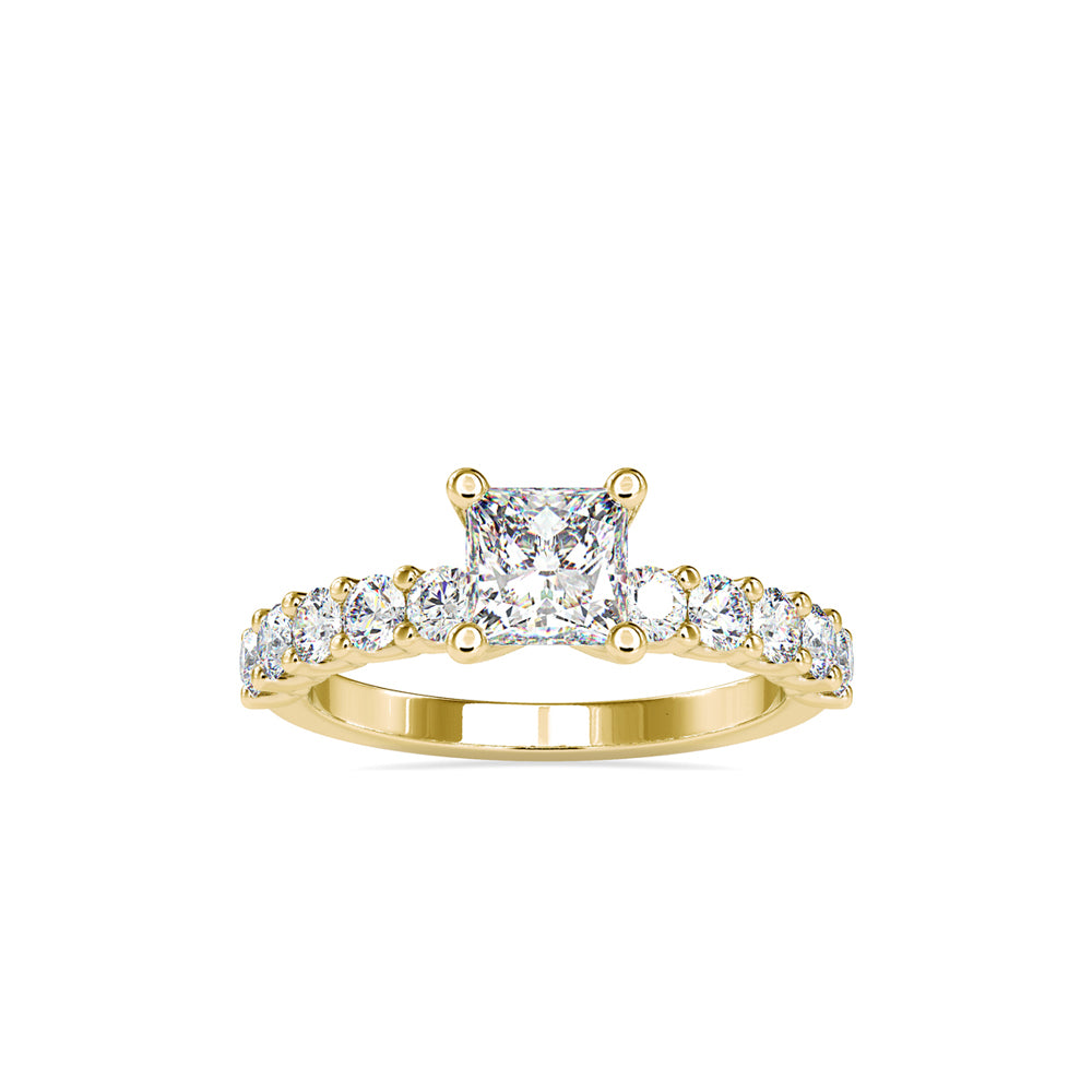 SKU: 0117 (10K) Fancy Prong-Stting Solitaire Engagment Ring in Rose Gold.