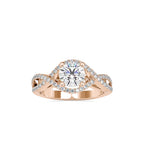 SKU: 0118 (22K) Twisted Shank Solitaire Engagment Ring in Rose Gold.