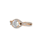 SKU: 0118 (14K) Twisted Shank Solitaire Engagment Ring in Rose Gold.