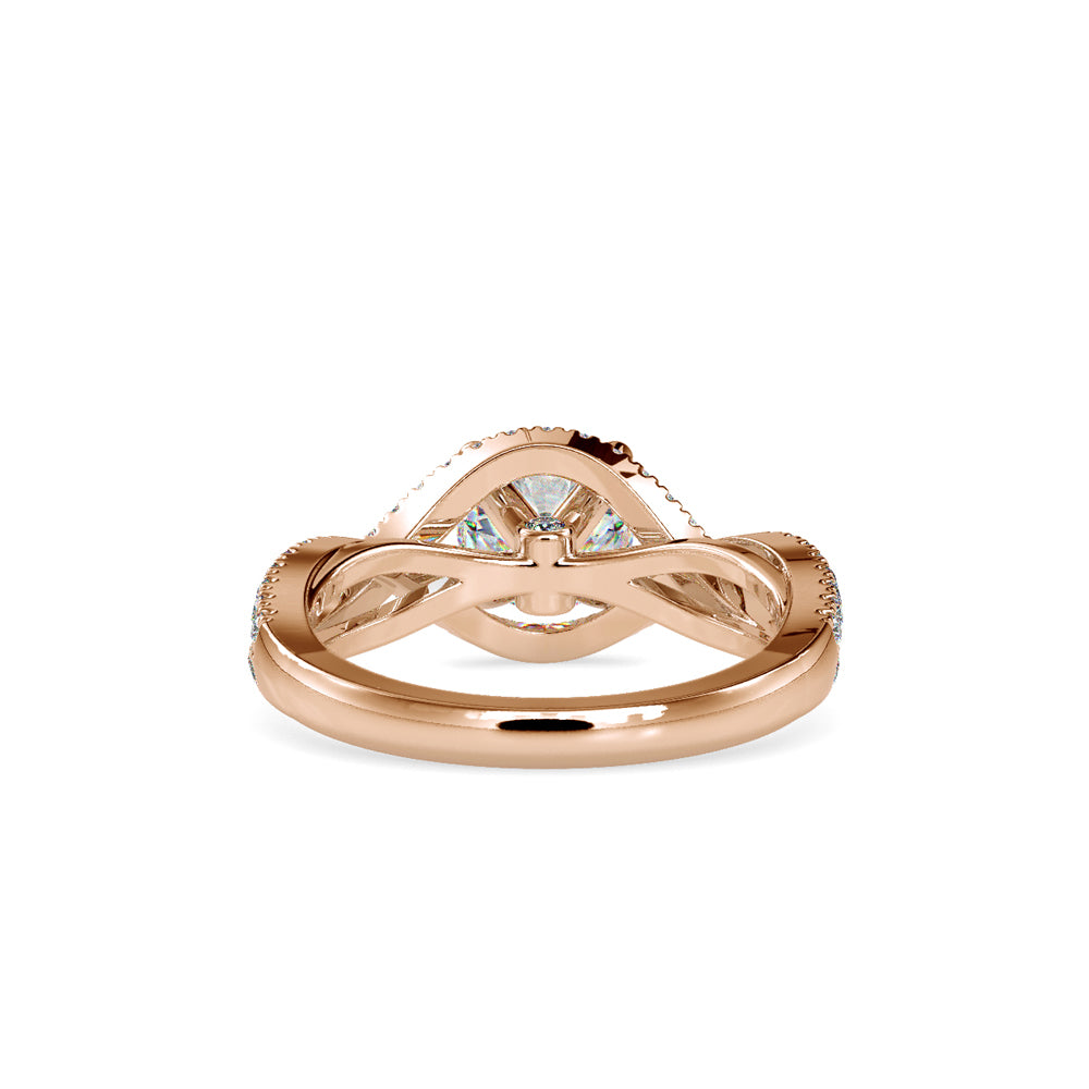 SKU: 0118 (18K) Twisted Shank Solitaire Engagment Ring in Rose Gold.
