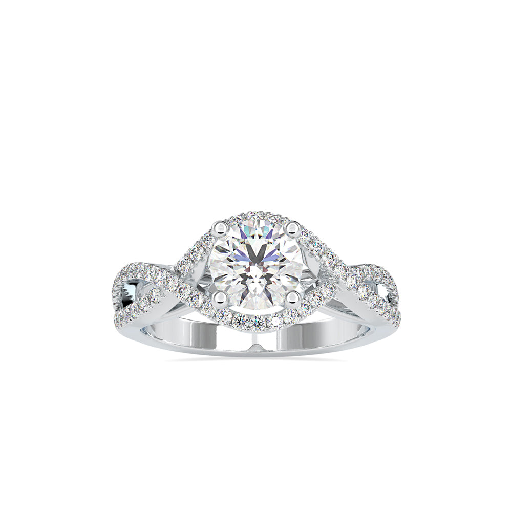 SKU: 0118 (14K) Twisted Shank Solitaire Engagment Ring in Rose Gold.