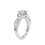 SKU: 0118 (18K) Twisted Shank Solitaire Engagment Ring in Rose Gold.