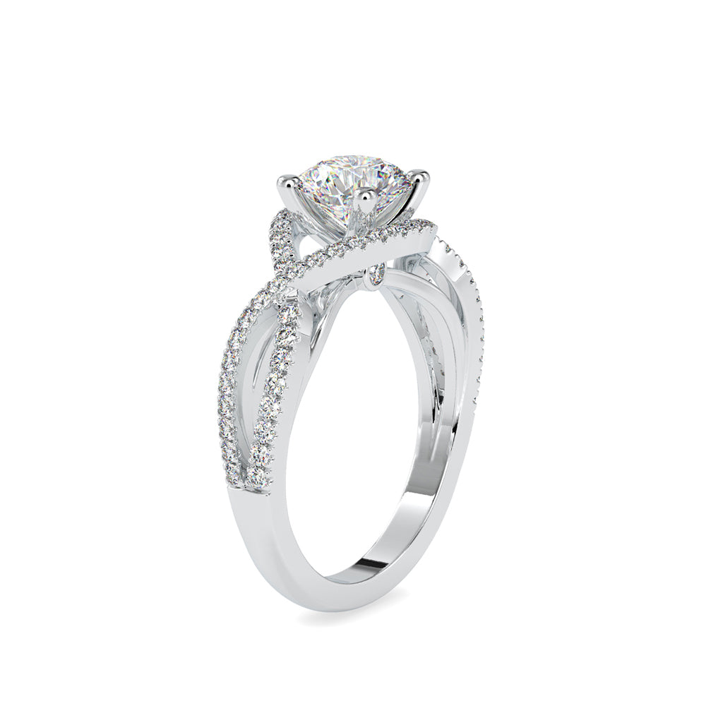 SKU: 0118 (18K) Twisted Shank Solitaire Engagment Ring in Rose Gold.