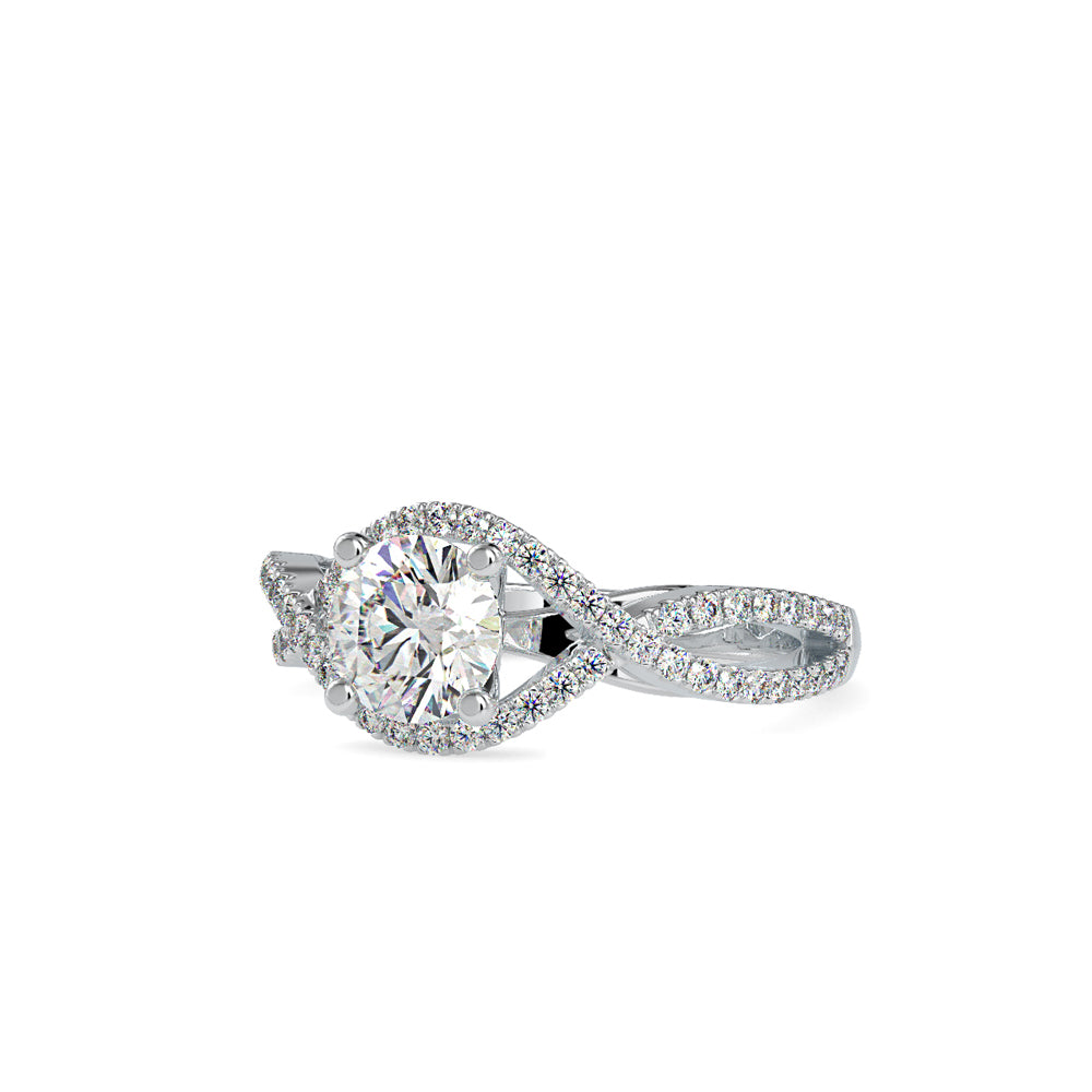SKU: 0118 (18K) Twisted Shank Solitaire Engagment Ring in Rose Gold.