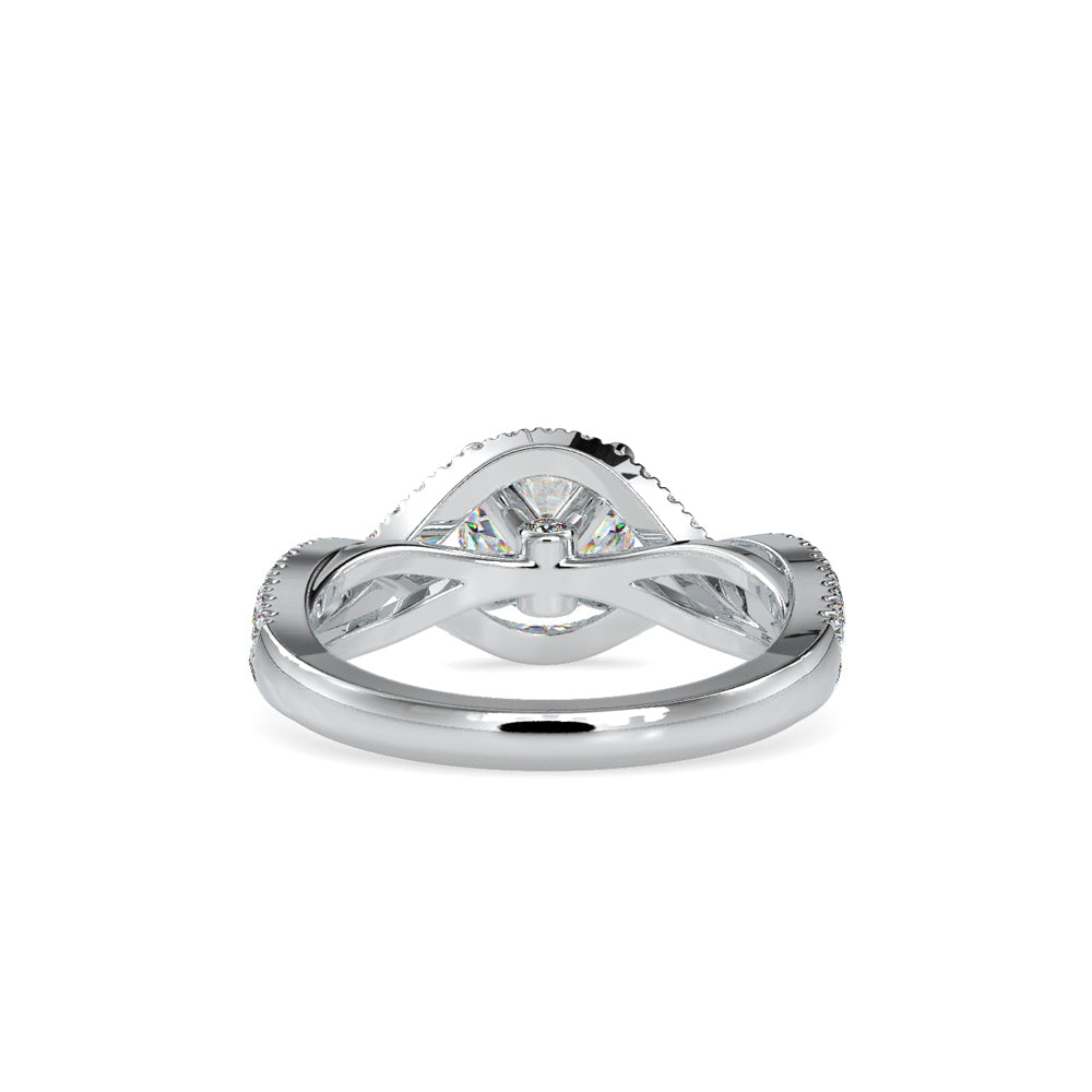 SKU: 0118 (14K) Twisted Shank Solitaire Engagment Ring in Rose Gold.