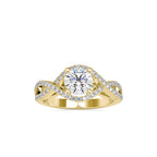 SKU: 0118 (14K) Twisted Shank Solitaire Engagment Ring in Rose Gold.