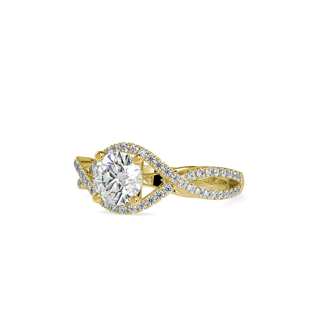 SKU: 0118 (18K) Twisted Shank Solitaire Engagment Ring in Rose Gold.