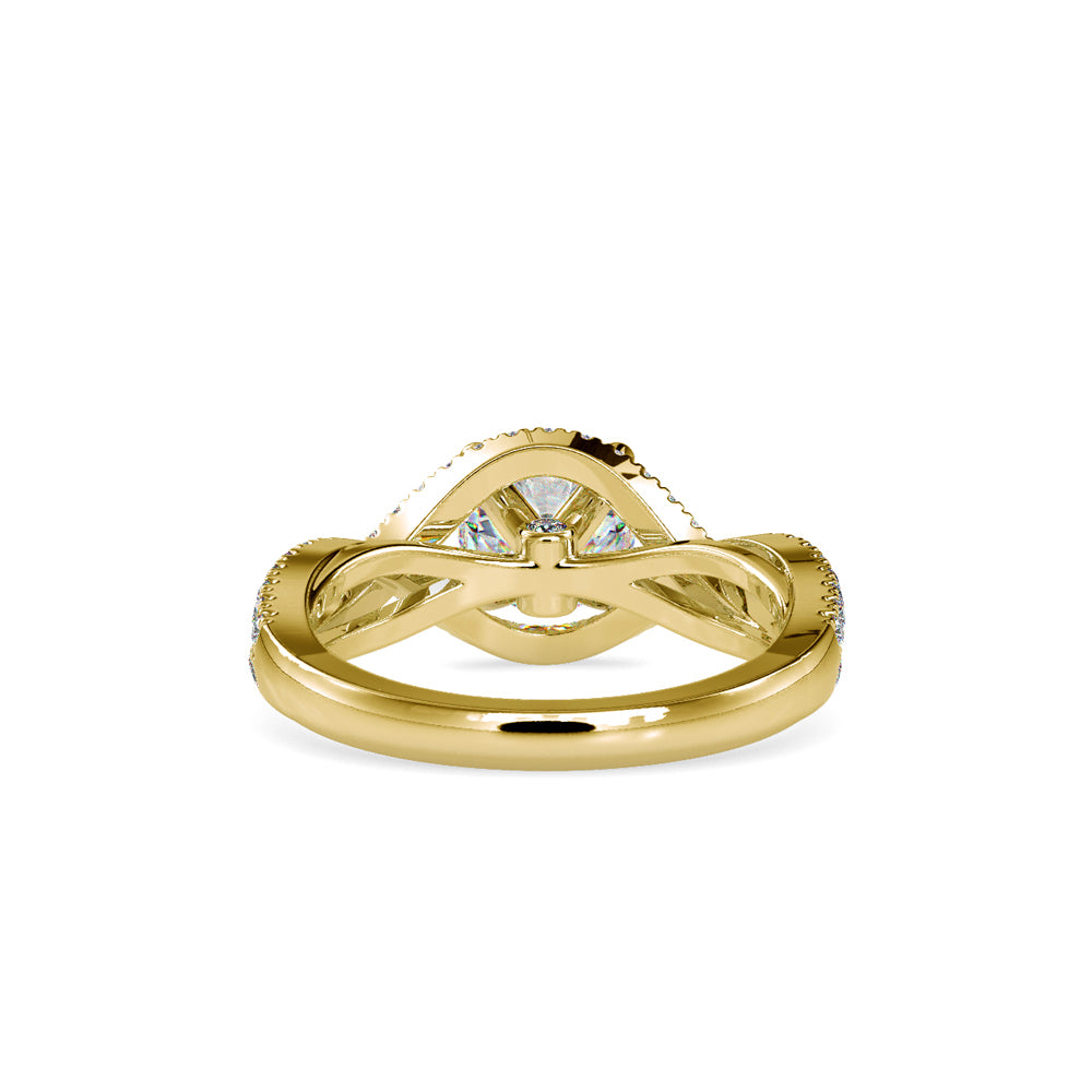 SKU: 0118 (22K) Twisted Shank Solitaire Engagment Ring in Rose Gold.