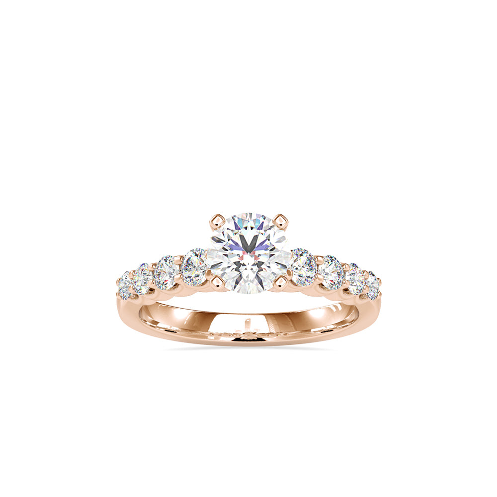 SKU: 0119 (10K)  Solitaire Engagment Round-cut Ring in Rose Gold.