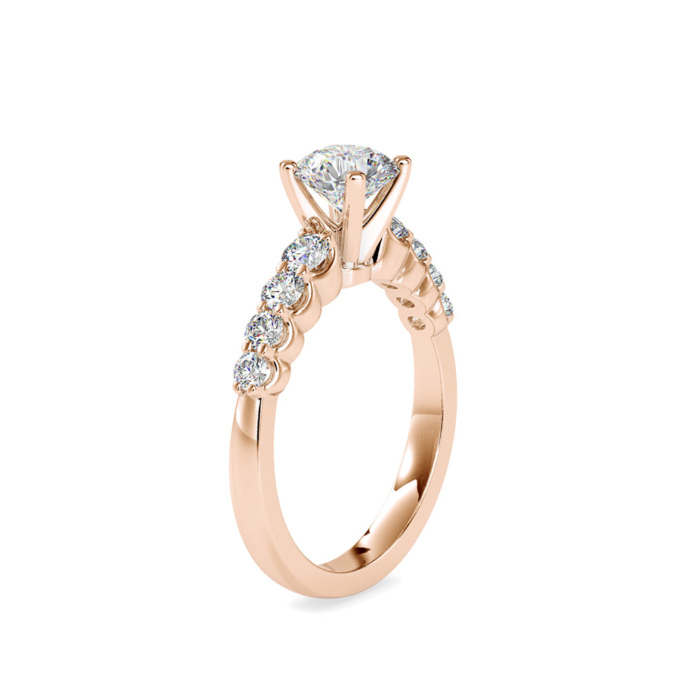 SKU: 0119 (18K)  Solitaire Engagment Round-cut Ring in Rose Gold.