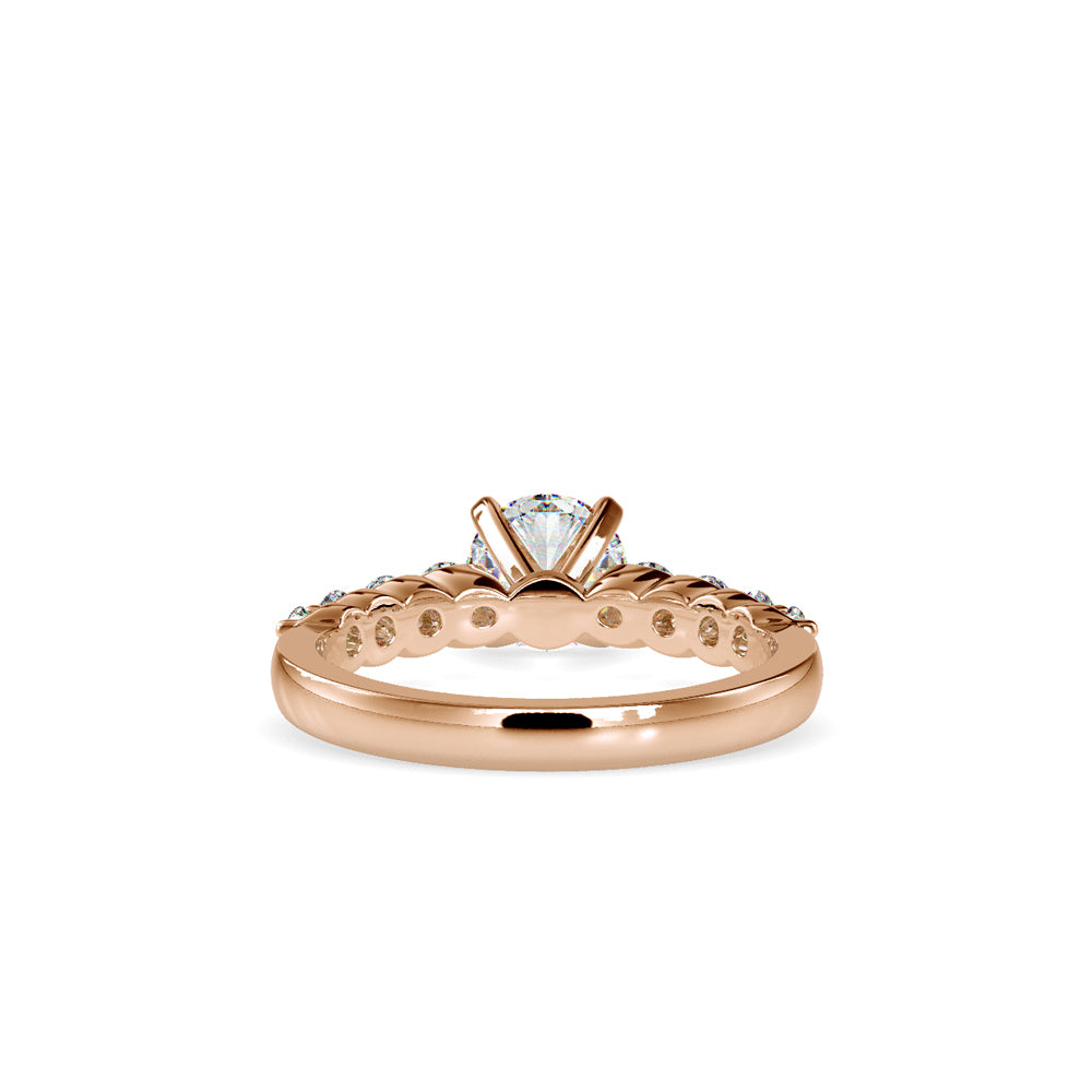 SKU: 0119 (10K)  Solitaire Engagment Round-cut Ring in Rose Gold.