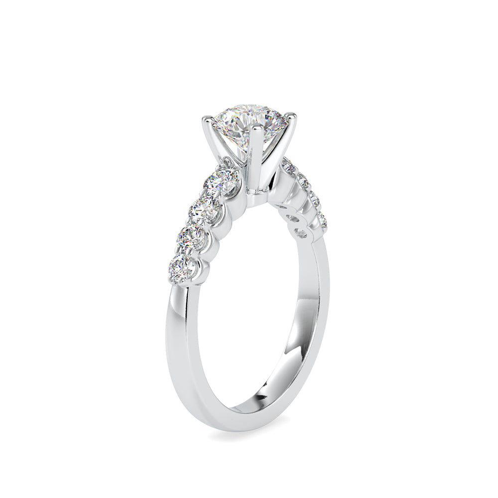 SKU: 0119 (18K)  Solitaire Engagment Round-cut Ring in Rose Gold.