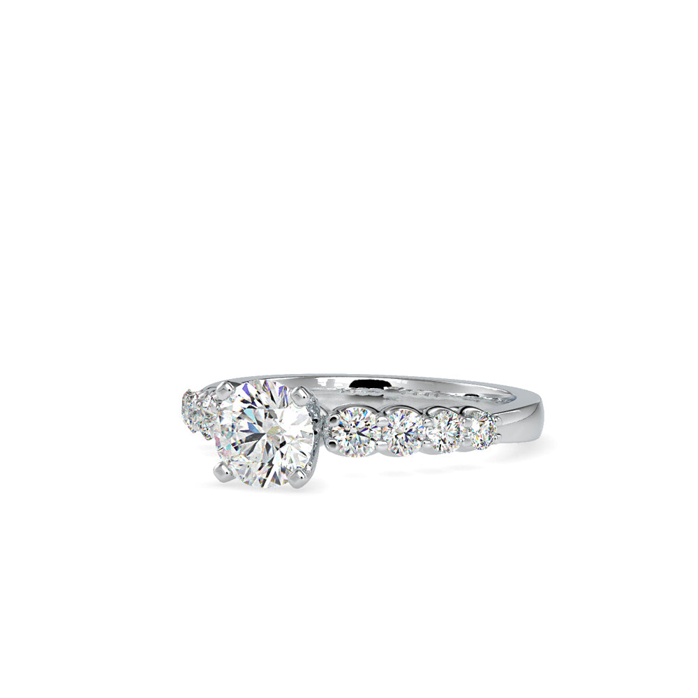 SKU: 0119 (14K)  Solitaire Engagment Round-cut Ring in Rose Gold.