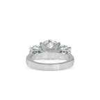 SKU: 0120 (18K) Vintage Triple-Diamond Engagment Ring in Rose Gold.