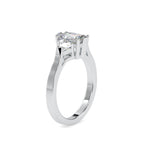 SKU: 0121 (22K)  Emerald Three-Stone Engagment Ring in Rose Gold.