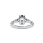 SKU: 0121 (14K)  Emerald Three-Stone Engagment Ring in Rose Gold.