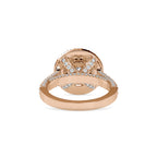 SKU: 0122 (10K) Dazzling Round Double Halo Engagment Ring in Rose Gold.