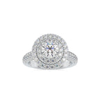SKU: 0122 (14K) Dazzling Round Double Halo Engagment Ring in Rose Gold.