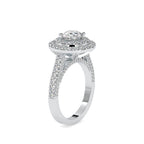 SKU: 0122 (22K) Dazzling Round Double Halo Engagment Ring in Rose Gold.