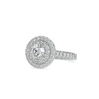 SKU: 0122 (18K) Dazzling Round Double Halo Engagment Ring in Rose Gold.