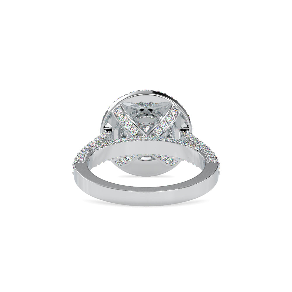SKU: 0122 (18K) Dazzling Round Double Halo Engagment Ring in Rose Gold.