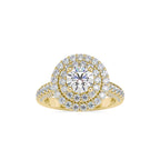 SKU: 0122 (18K) Dazzling Round Double Halo Engagment Ring in Rose Gold.