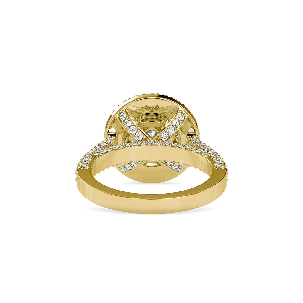 SKU: 0122 (14K) Dazzling Round Double Halo Engagment Ring in Rose Gold.