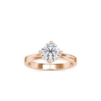 SKU: 0124 (18K) Knotted-Prong Solitaire Engagment Ring in Rose Gold.