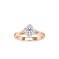 SKU: 0124 (18K) Knotted-Prong Solitaire Engagment Ring in Rose Gold.