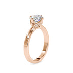 SKU: 0124 (18K) Knotted-Prong Solitaire Engagment Ring in Rose Gold.