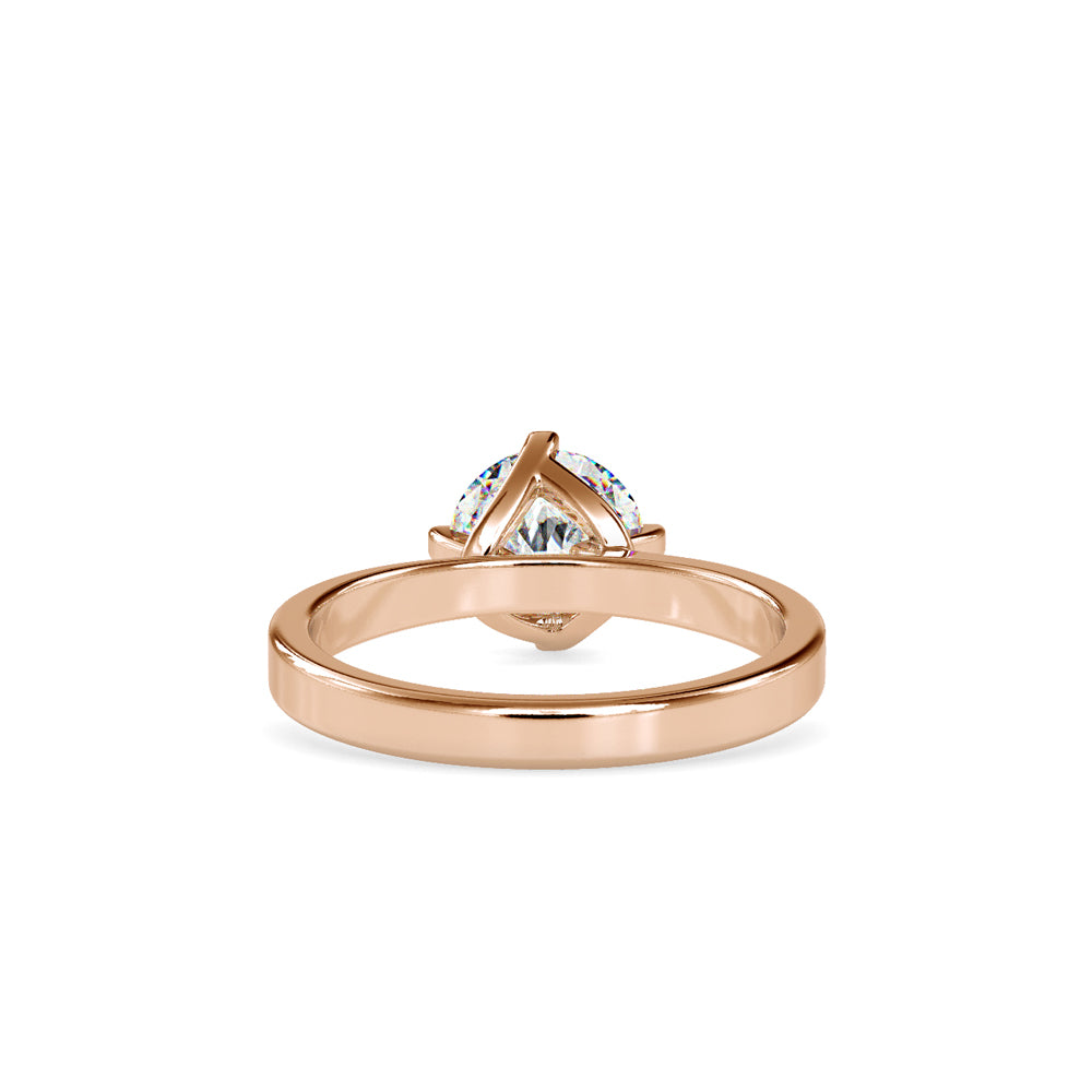 SKU: 0124 (10K) Knotted-Prong Solitaire Engagment Ring in Rose Gold.