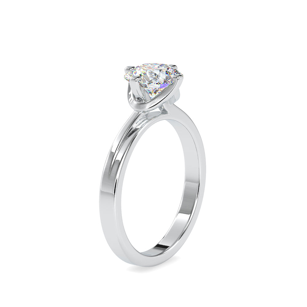 SKU: 0124 (14K) Knotted-Prong Solitaire Engagment Ring in Rose Gold.