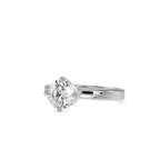SKU: 0124 (14K) Knotted-Prong Solitaire Engagment Ring in Rose Gold.