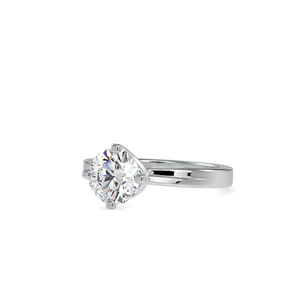 SKU: 0124 (18K) Knotted-Prong Solitaire Engagment Ring in Rose Gold.