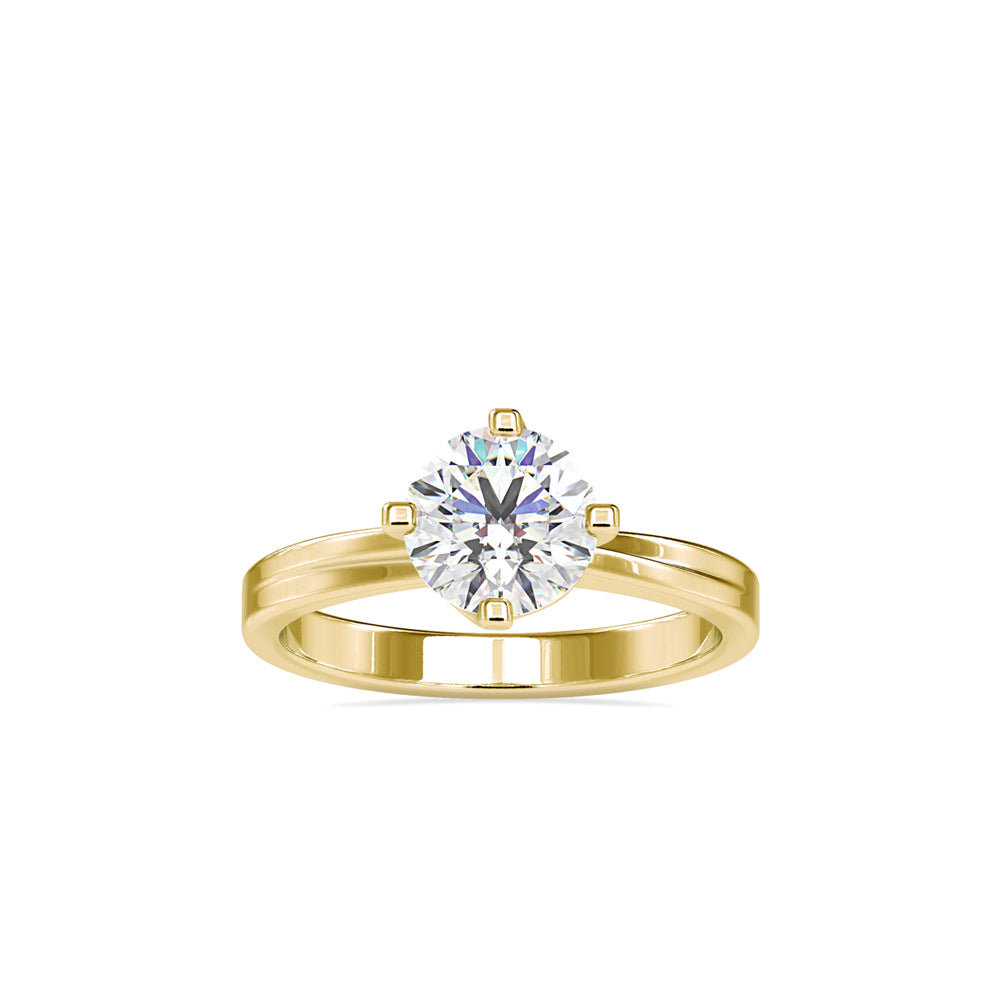 SKU: 0124 (18K) Knotted-Prong Solitaire Engagment Ring in Rose Gold.