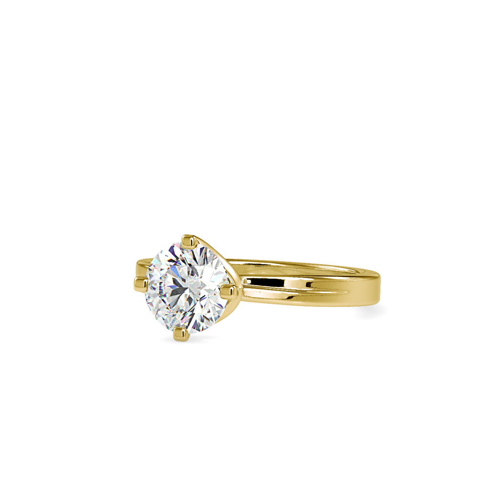 SKU: 0124 (14K) Knotted-Prong Solitaire Engagment Ring in Rose Gold.